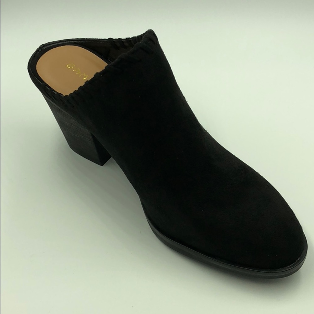 NIB Black Suede Block Heel Mules - Picture 4 of 5